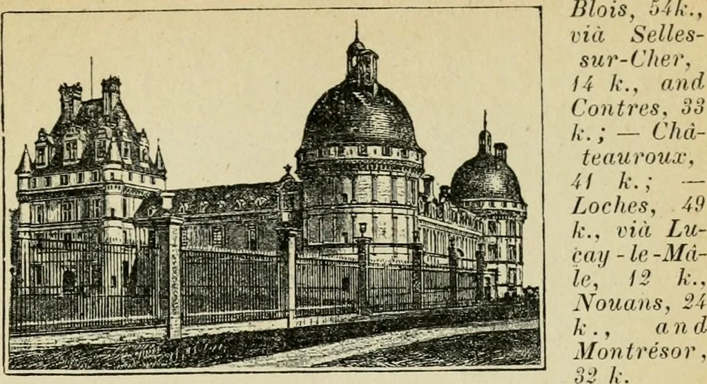 An illustration from The chateaux of the Loire : how to visit them rapidly and economically by railway, motor car or bicycle, 1909, leaf 160