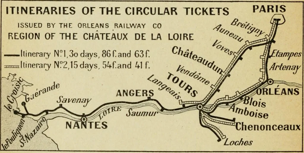 An illustration from The chateaux of the Loire : how to visit them rapidly and economically by railway, motor car or bicycle, 1909, leaf 19