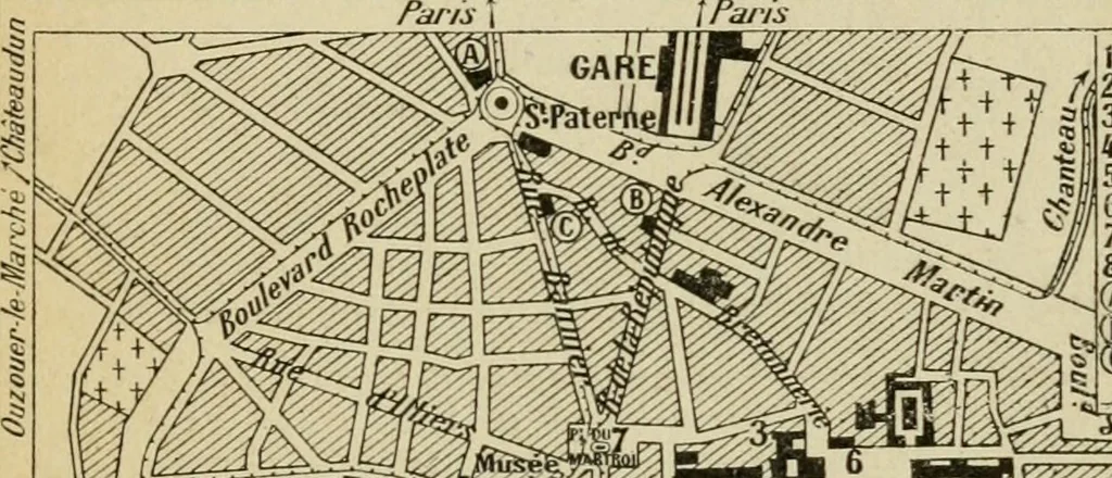 An illustration from The chateaux of the Loire : how to visit them rapidly and economically by railway, motor car or bicycle, 1909, leaf 36