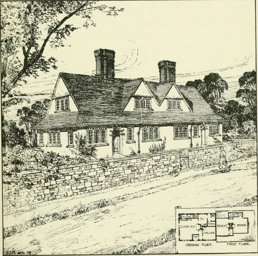 An illustration from The cheap cottage and small house : a manual of economical building, 1913, leaf 108