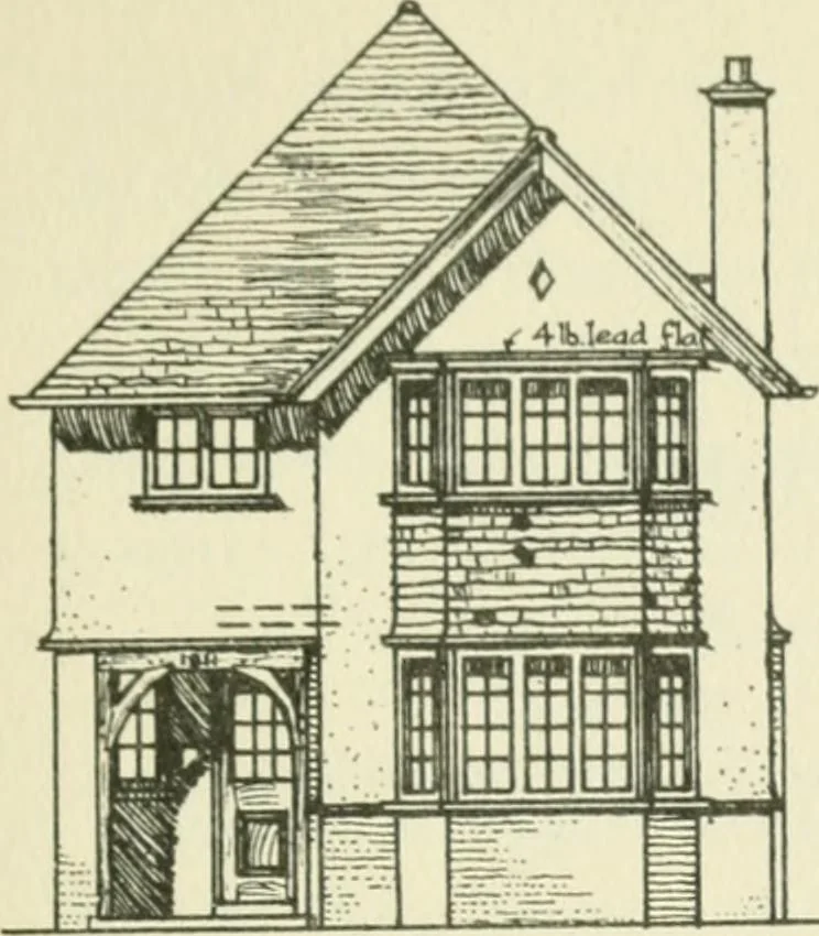An illustration from The cheap cottage and small house : a manual of economical building, 1913, leaf 112