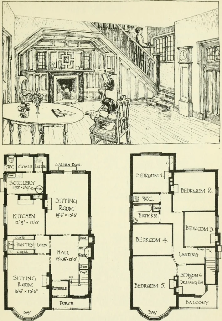 An illustration from The cheap cottage and small house : a manual of economical building, 1913, leaf 154