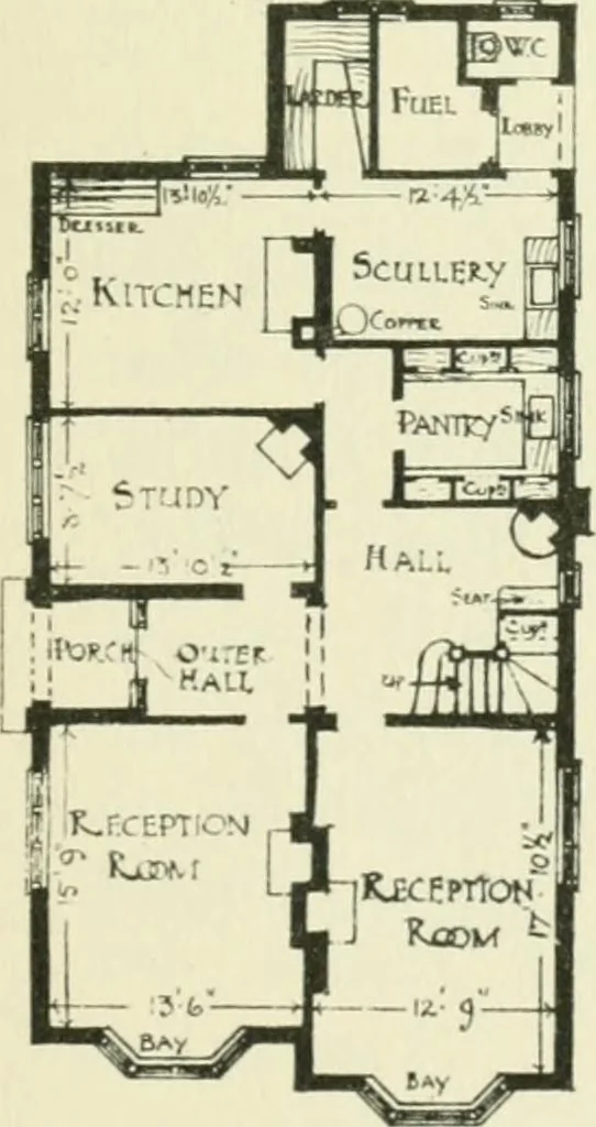 An illustration from The cheap cottage and small house : a manual of economical building, 1913, leaf 160