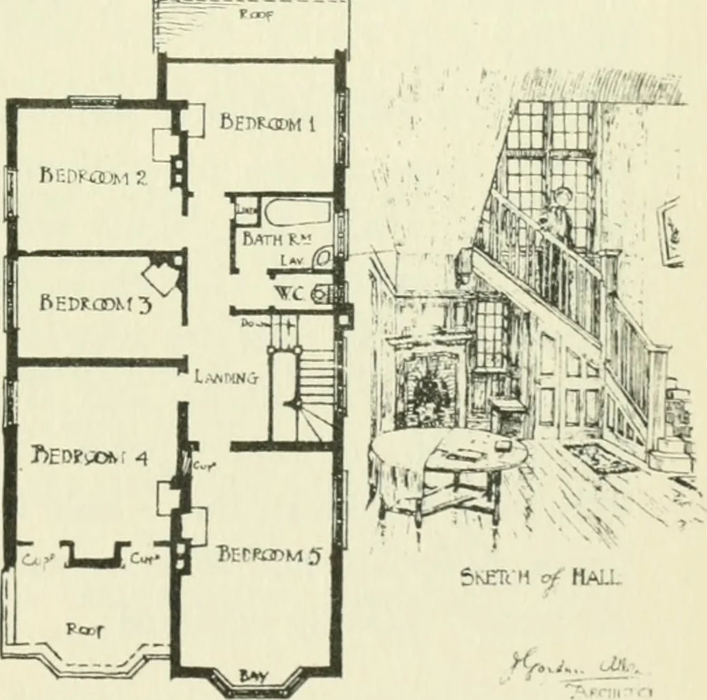 An illustration from The cheap cottage and small house : a manual of economical building, 1913, leaf 160