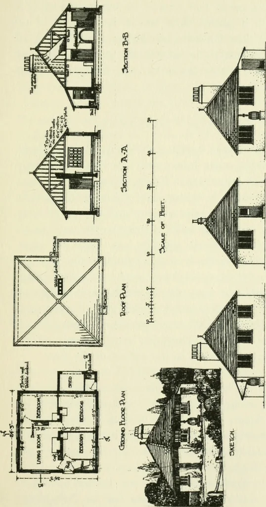 An illustration from The cheap cottage and small house : a manual of economical building, 1913, leaf 26
