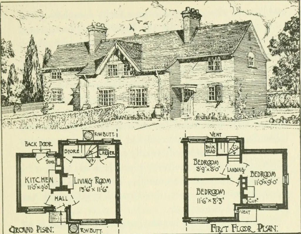 An illustration from The cheap cottage and small house : a manual of economical building, 1913, leaf 38
