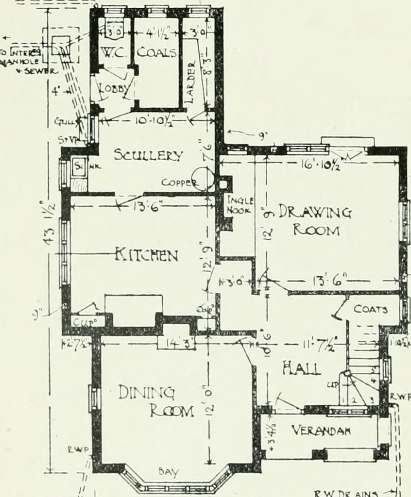 An illustration from The cheap cottage and small house : a manual of economical building, 1913, leaf 51