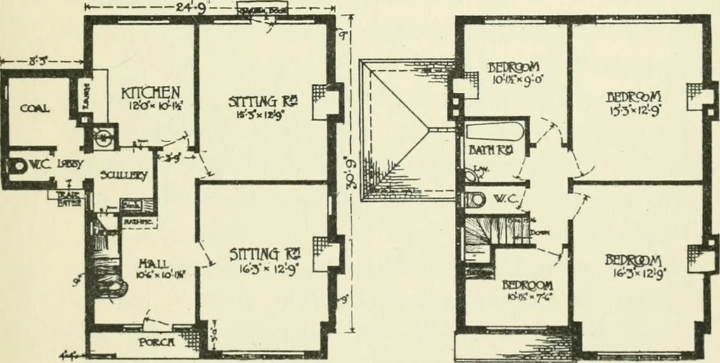 An illustration from The cheap cottage and small house : a manual of economical building, 1913, leaf 76