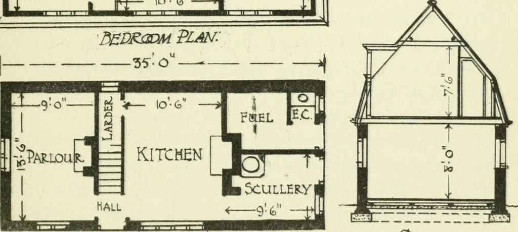An illustration from The cheap cottage and small house : a manual of economical building, 1913, leaf 86