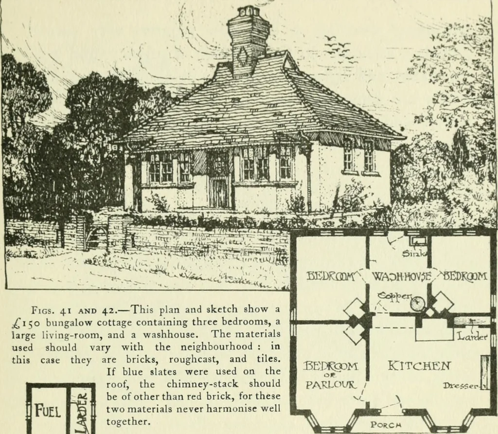 An illustration from The cheap cottage and small house : a manual of economical building, 1913, leaf 90