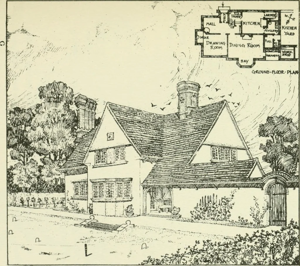An illustration from The cheap cottage and small house : a manual of economical building, 1913, leaf 94