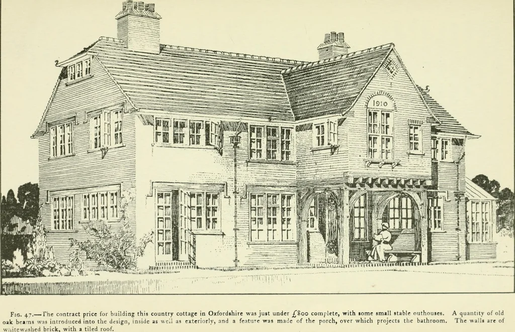 An illustration from The cheap cottage and small house : a manual of economical building, 1913, leaf 96