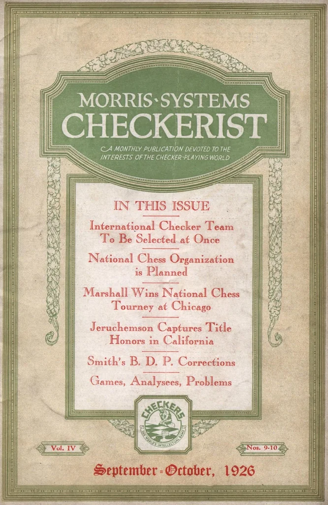 An illustration from The Morris Systems Checkerist (September/October, 1926), 1926, leaf 0