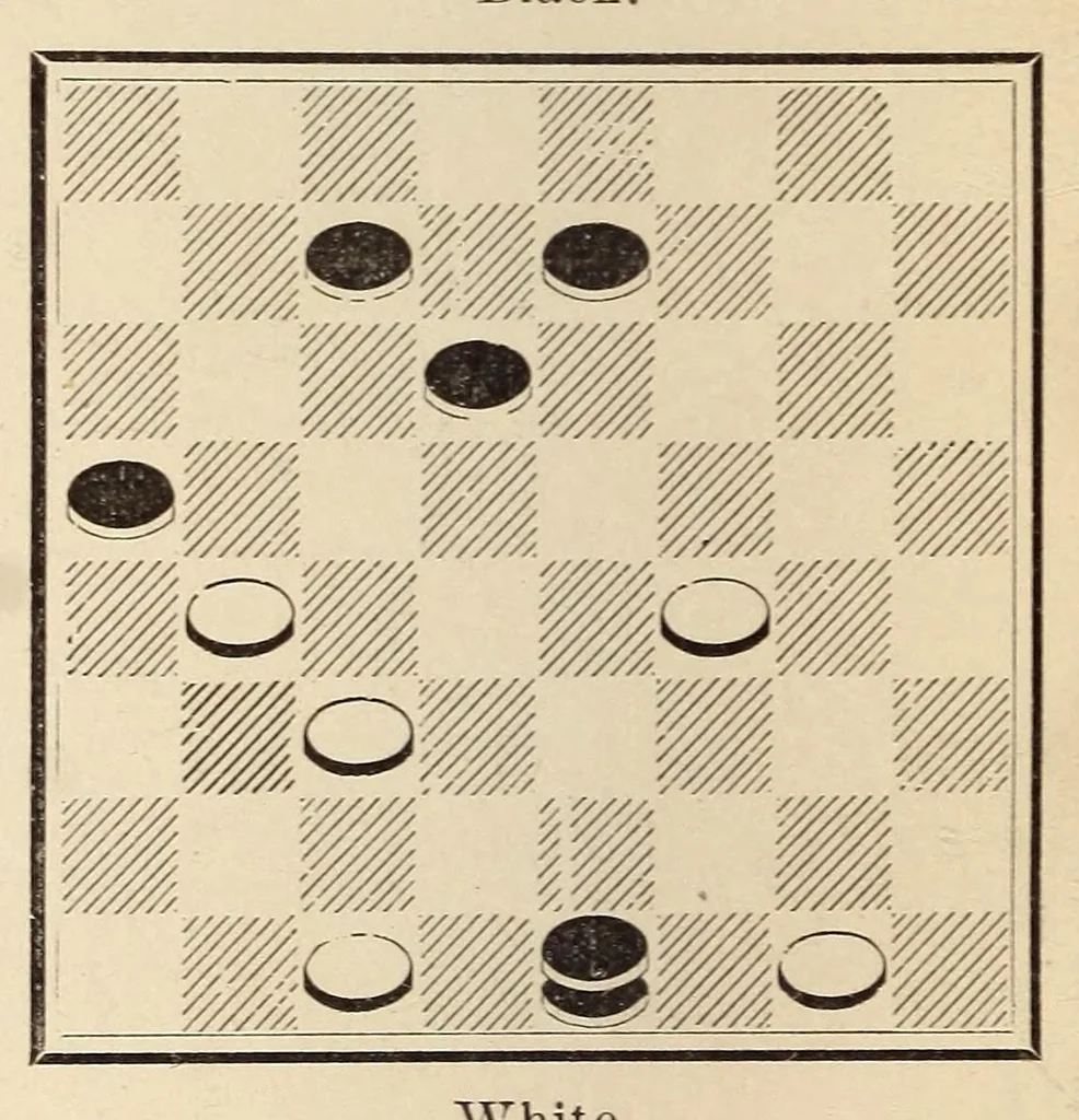 An illustration from Checkers. Stearns' book of portraits of prominent players of the world, 1900, leaf 254