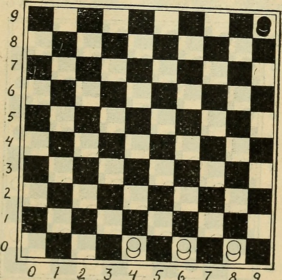 An illustration from Checkers; a treatise on the game, 1896, leaf 42