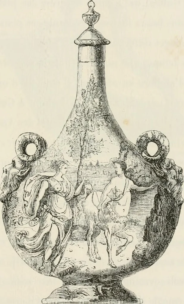 An illustration from Chefs-d'oeuvre des arts industriels; céramique -verrerie et vitraux-émaux-métaux-orfévrerie et bijouterie-tapisserie; deux cents gravures sur bois, 1866, leaf 104