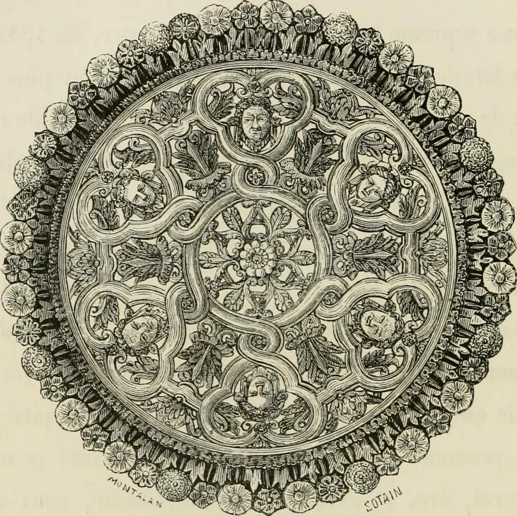 An illustration from Chefs-d'oeuvre des arts industriels; céramique -verrerie et vitraux-émaux-métaux-orfévrerie et bijouterie-tapisserie; deux cents gravures sur bois, 1866, leaf 153