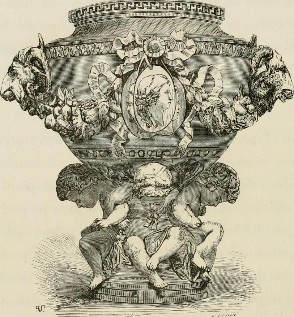 An illustration from Chefs-d'oeuvre des arts industriels; céramique -verrerie et vitraux-émaux-métaux-orfévrerie et bijouterie-tapisserie; deux cents gravures sur bois, 1866, leaf 193