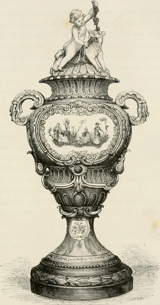 An illustration from Chefs-d'oeuvre des arts industriels; céramique -verrerie et vitraux-émaux-métaux-orfévrerie et bijouterie-tapisserie; deux cents gravures sur bois, 1866, leaf 242