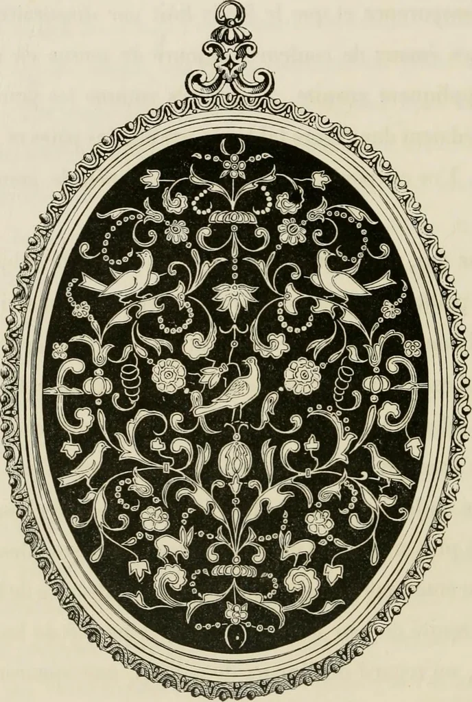 An illustration from Chefs-d'oeuvre des arts industriels; céramique -verrerie et vitraux-émaux-métaux-orfévrerie et bijouterie-tapisserie; deux cents gravures sur bois, 1866, leaf 373