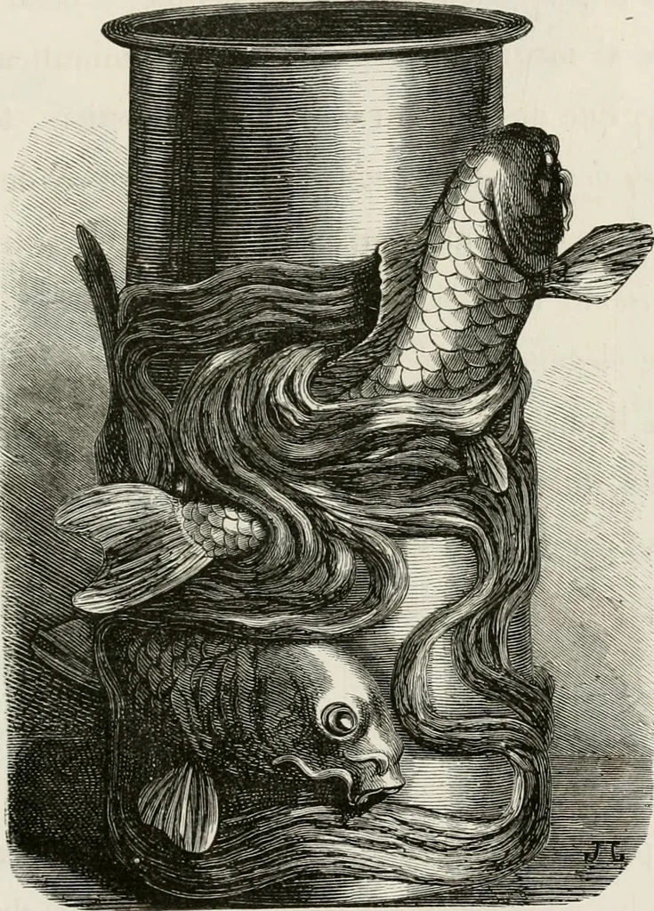 An illustration from Chefs-d'oeuvre des arts industriels; céramique -verrerie et vitraux-émaux-métaux-orfévrerie et bijouterie-tapisserie; deux cents gravures sur bois, 1866, leaf 418