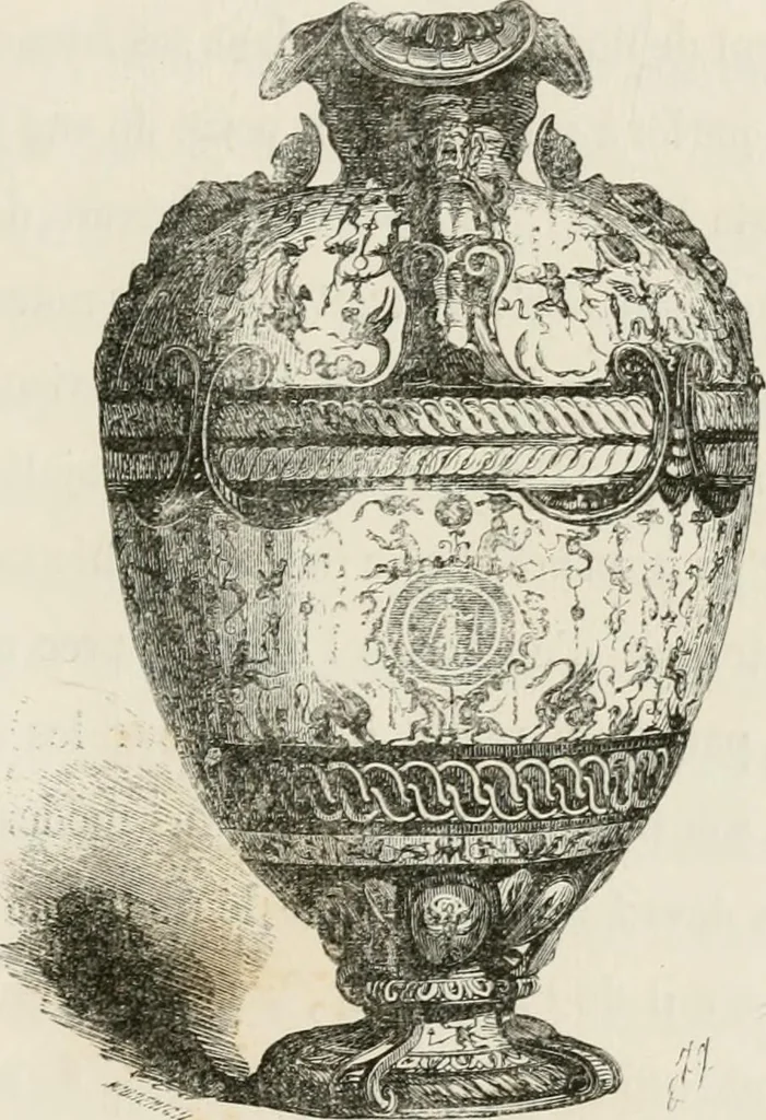 An illustration from Chefs-d'oeuvre des arts industriels; céramique -verrerie et vitraux-émaux-métaux-orfévrerie et bijouterie-tapisserie; deux cents gravures sur bois, 1866, leaf 96