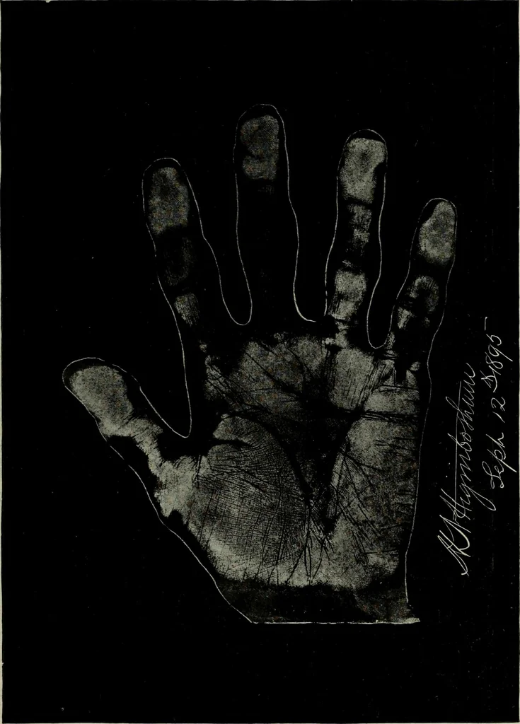 An illustration from Cheiro's language of the hand : complete practical work on the sciences of cheirognomy and cheiromancy, containing the system, rules, and experience of Cheiro [pseud.] fifty-five full-page illustrations, and over two hundred engravings of lines, mounts, and marks, 1900, leaf 260