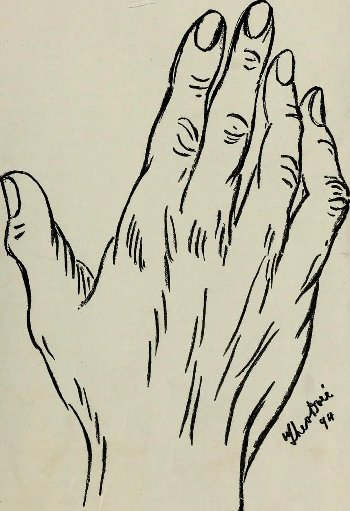 An illustration from Cheiro's language of the hand : complete practical work on the sciences of cheirognomy and cheiromancy, containing the system, rules, and experience of Cheiro [pseud.] fifty-five full-page illustrations, and over two hundred engravings of lines, mounts, and marks, 1900, leaf 62