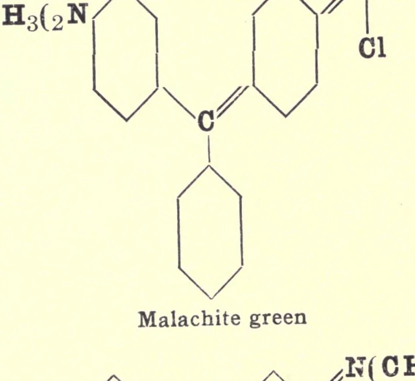 An illustration from The chemistry of the coal-tar dyes, 1919, leaf 150