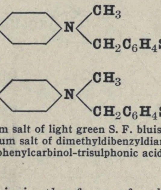 An illustration from The chemistry of the coal-tar dyes, 1911, leaf 131