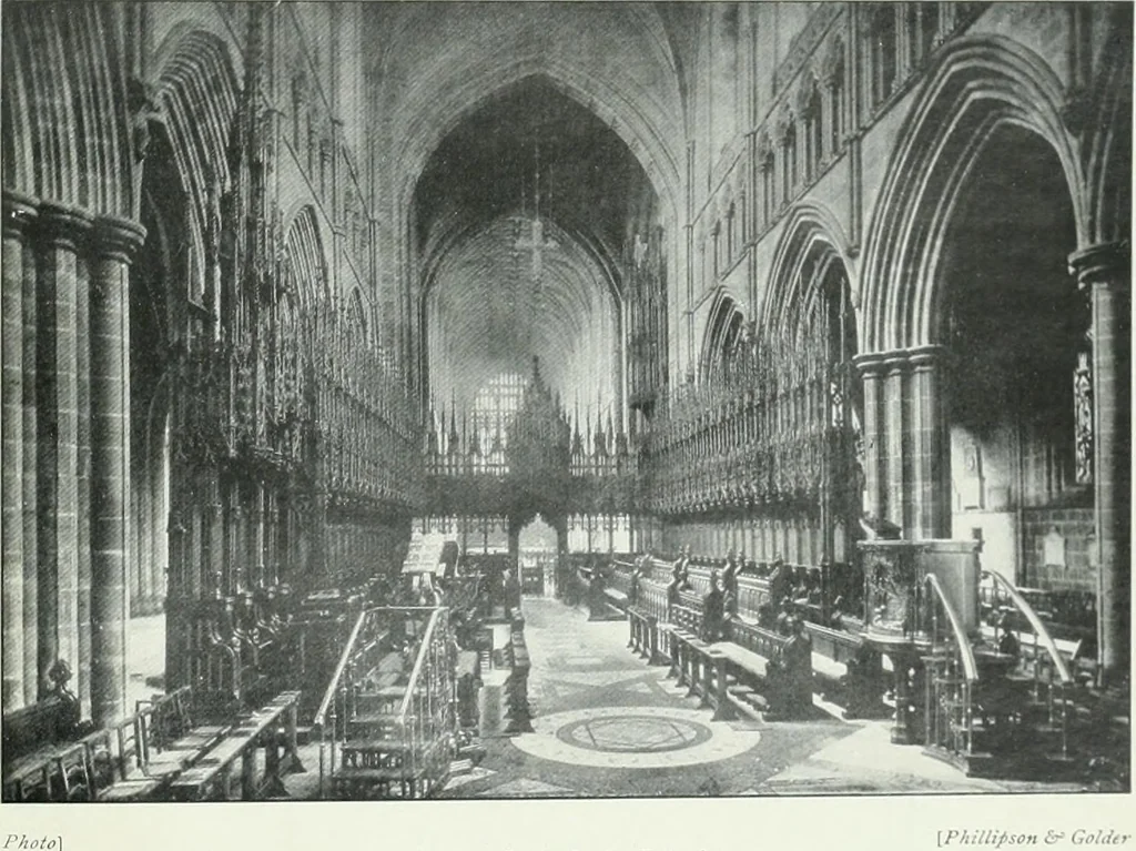 An illustration from Cheshire, its traditions and history, including a record of the rise and progress of freemasonry in this ancient province, 1920, leaf 2