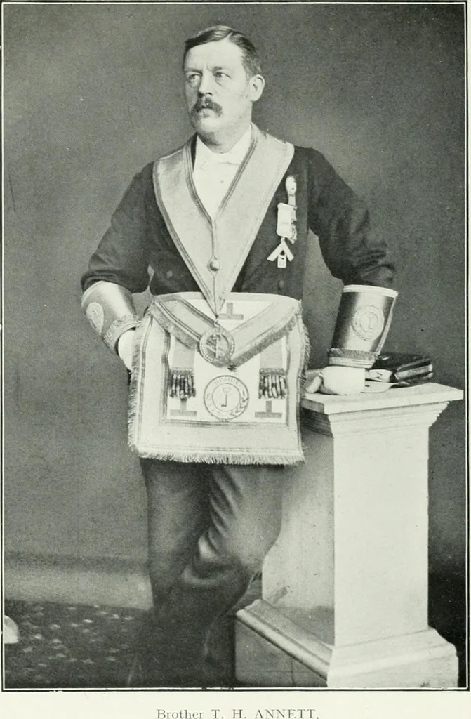 An illustration from Cheshire, its traditions and history, including a record of the rise and progress of freemasonry in this ancient province, 1920, leaf 335