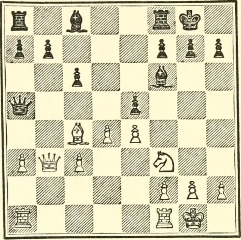 An illustration from Chess fundamentals, 1921, leaf 117