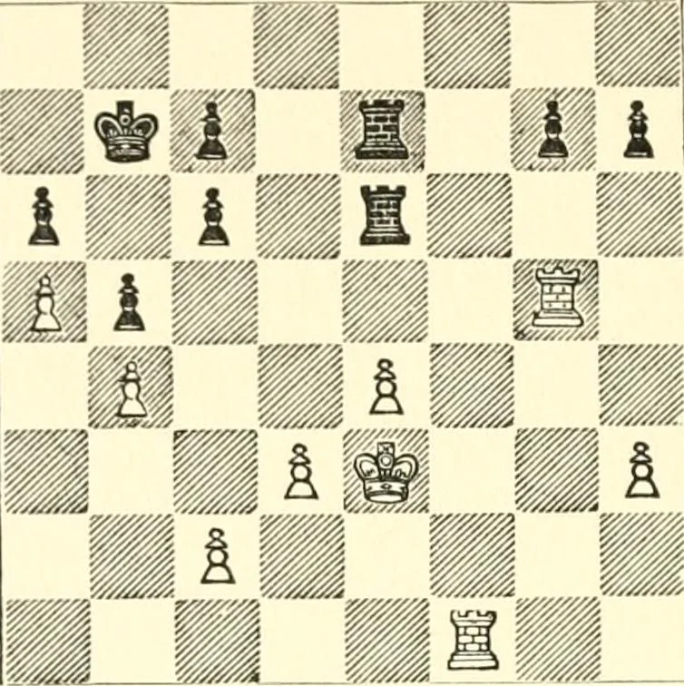 An illustration from Chess fundamentals, 1921, leaf 151