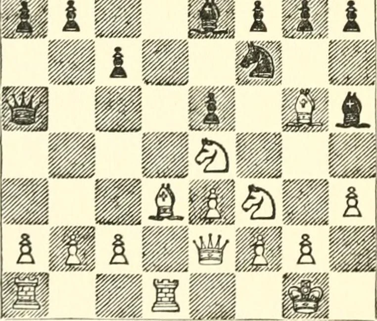 An illustration from Chess fundamentals, 1921, leaf 185