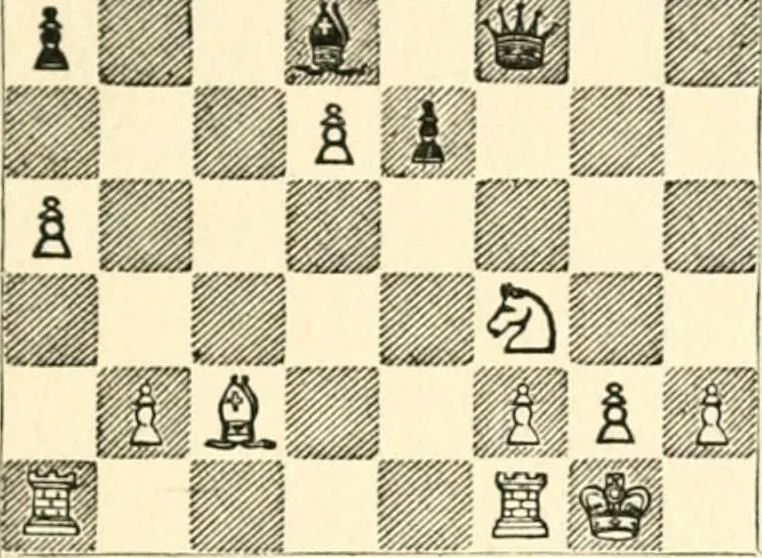 An illustration from Chess fundamentals, 1921, leaf 214
