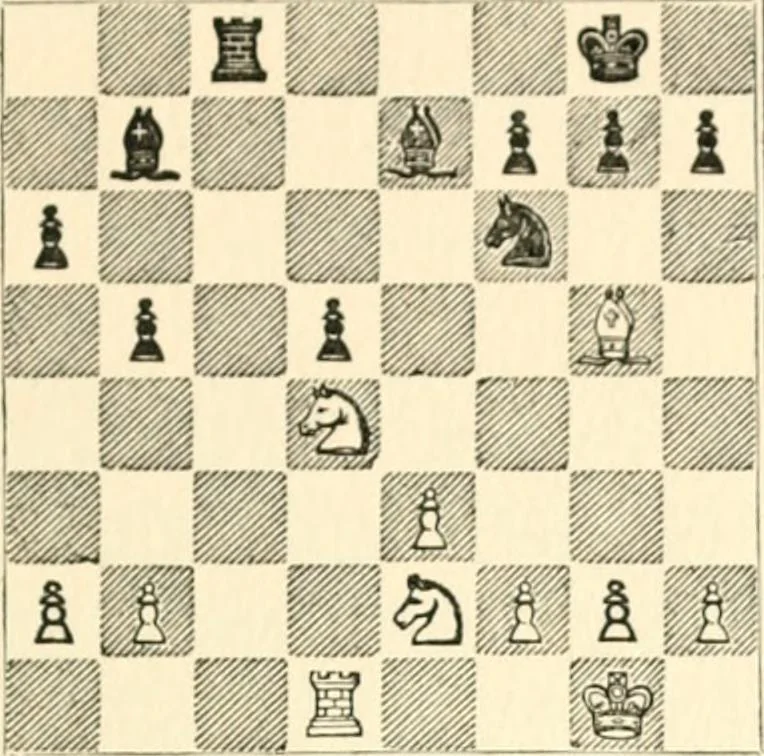 An illustration from Chess fundamentals, 1921, leaf 226