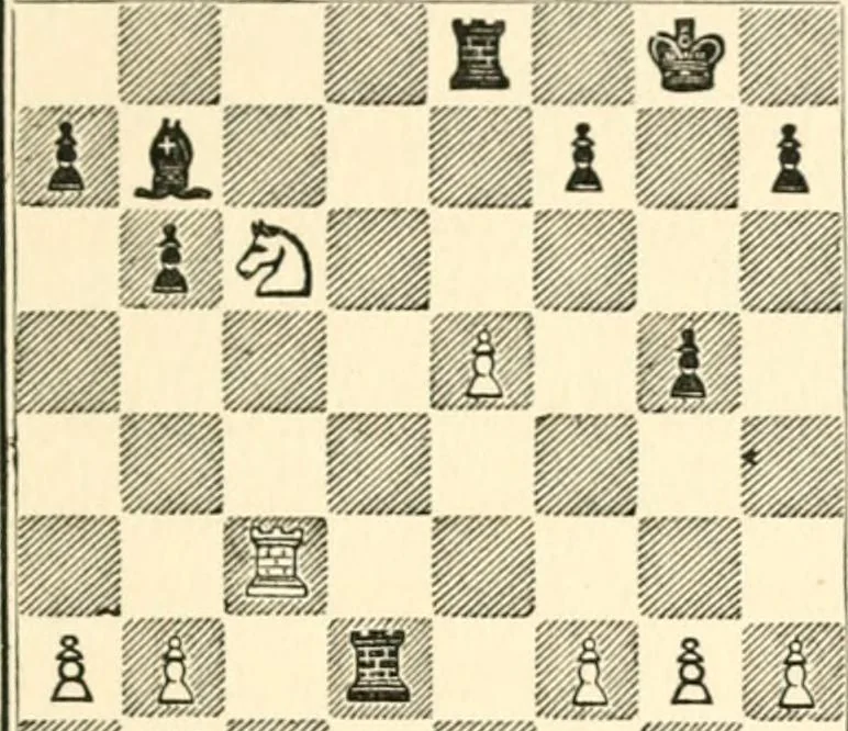 An illustration from Chess fundamentals, 1921, leaf 258