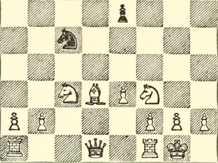 An illustration from Chess fundamentals, 1921, leaf 87