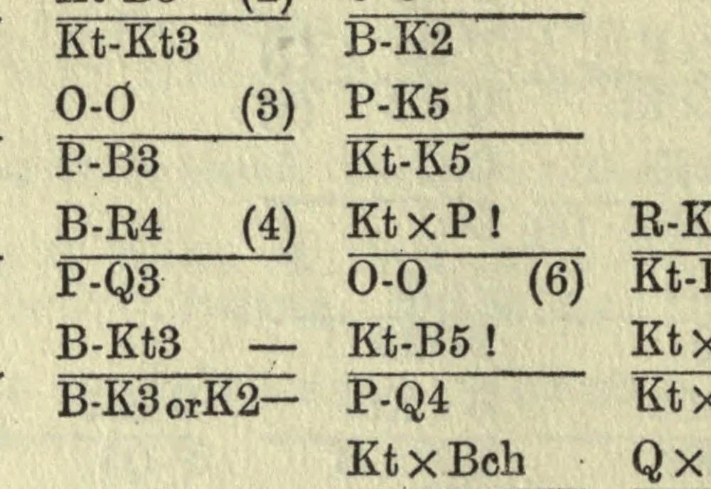 An illustration from Chess openings ancient and modern; revised and corrected up to the present time from the best authorities, 1905, leaf 136