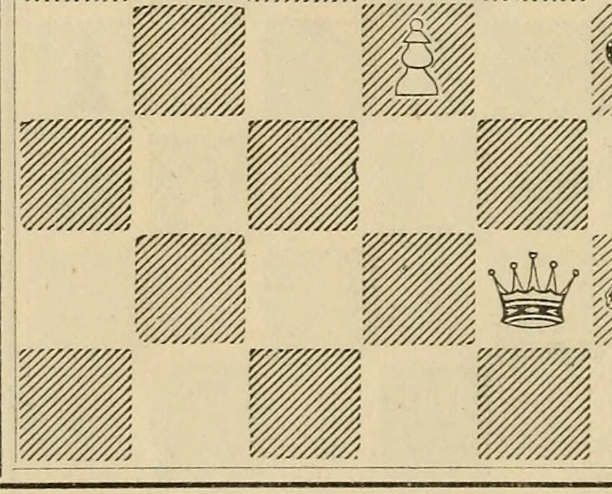 An illustration from Chess problems, 1886, leaf 32