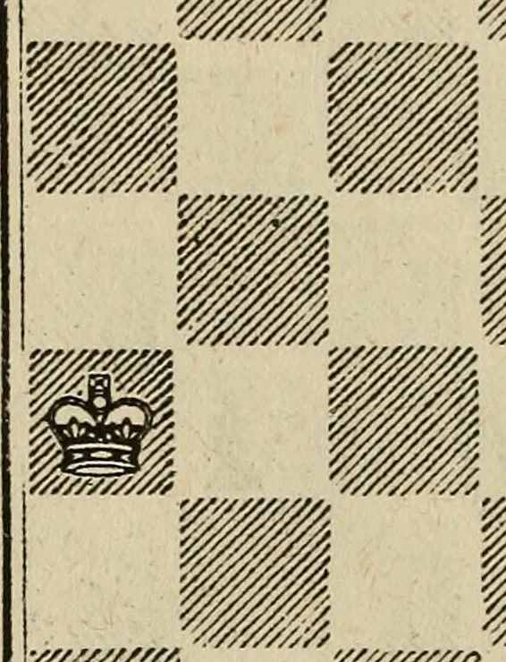 An illustration from Chess problems, 1886, leaf 44