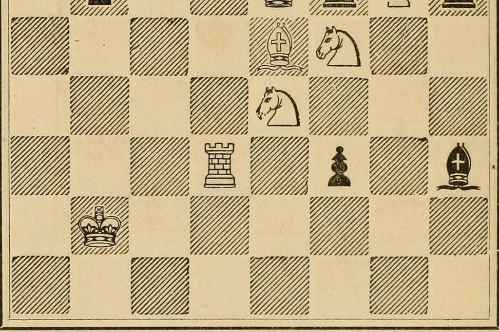 An illustration from Chess problems, 1886, leaf 54