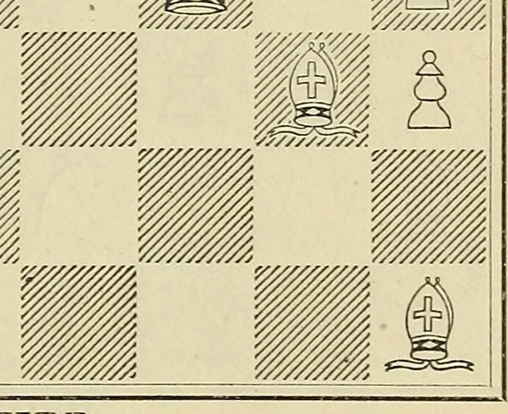 An illustration from Chess problems, 1886, leaf 63