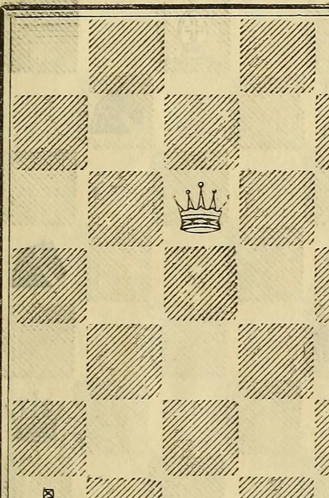 An illustration from Chess problems, 1886, leaf 77