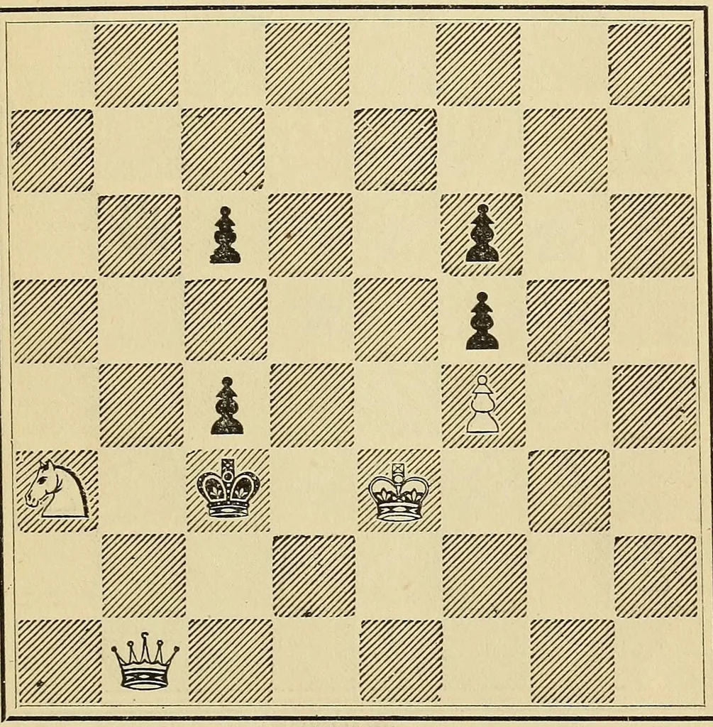 An illustration from Chess problems, 1886, leaf 9