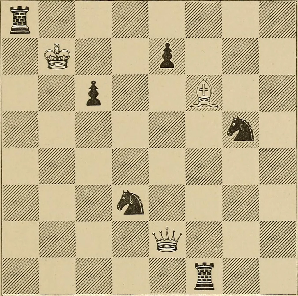 An illustration from Chess strategics illustrated;, 1900, leaf 148