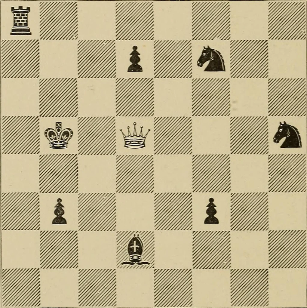 An illustration from Chess strategics illustrated;, 1900, leaf 155