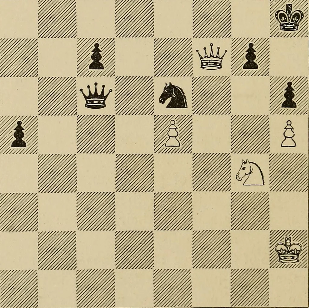 An illustration from Chess strategics illustrated;, 1900, leaf 71
