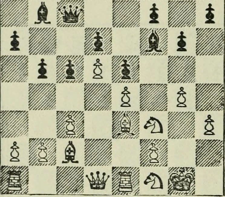 An illustration from Chess strategy, 1921, leaf 139